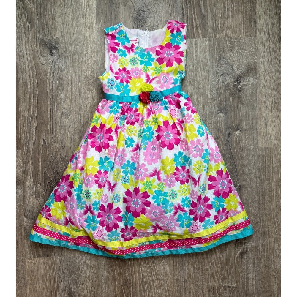 Nanette Lepore Girls Sleeveless Layered Tulle‎ Dress Pink Summer Wedding Size 5